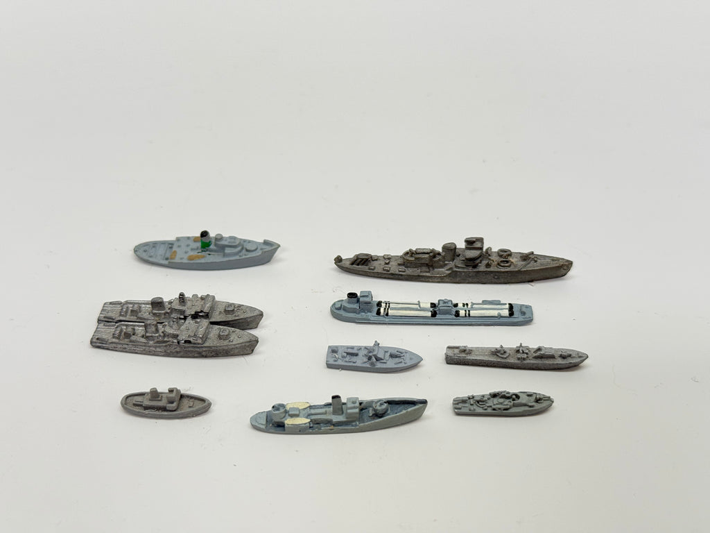 Set of 10 Small Ship Models (used)